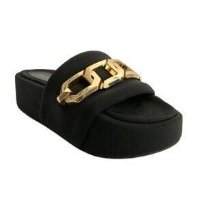 Good American Platform 6.5M Black Chunky Chain Detail